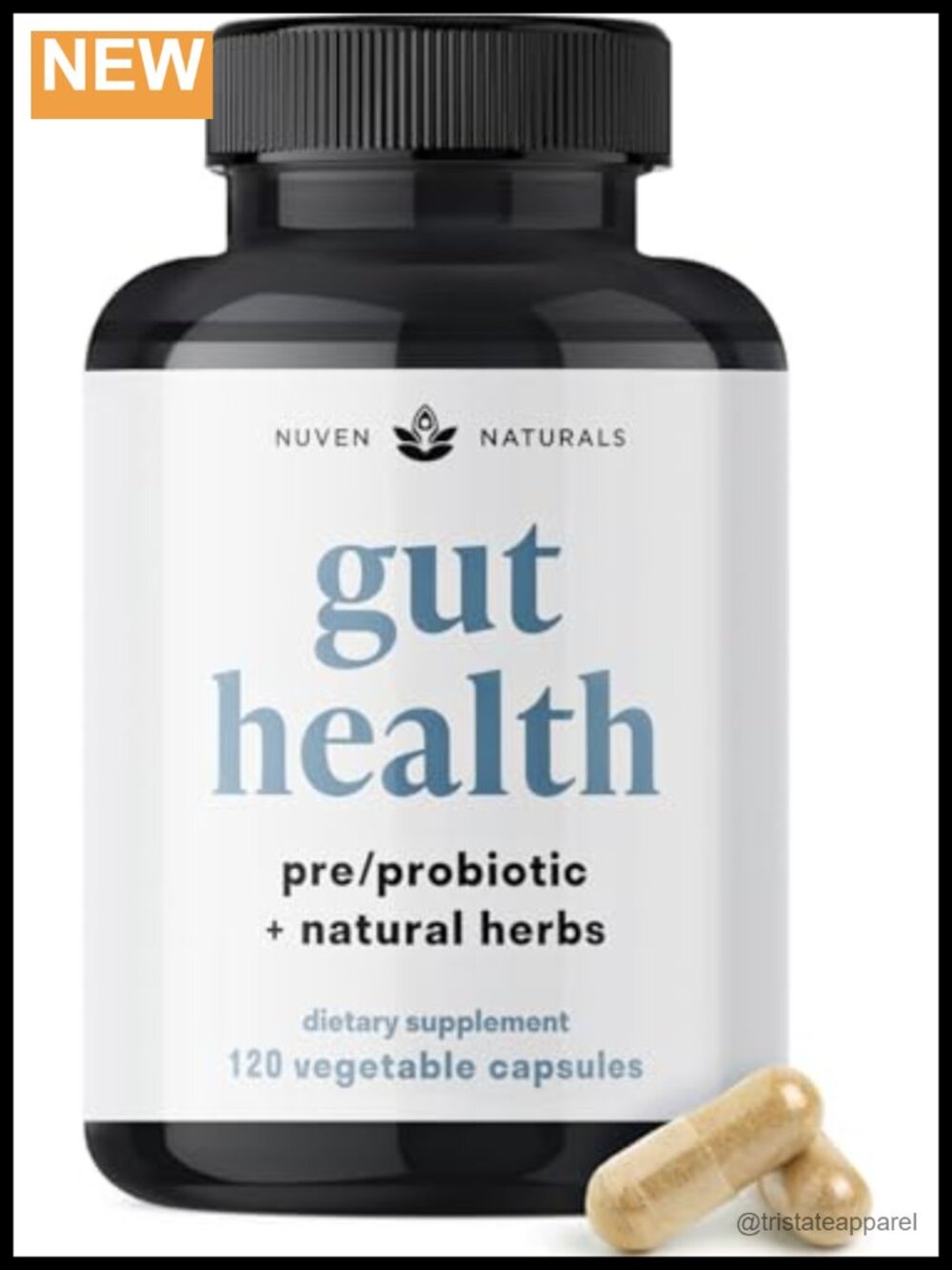Nuven Naturals Gut Health 3-in-1 Probiotic Prebiotic Capsules 120 Ct
